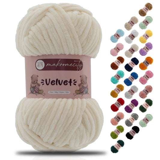 Velvet İp, Premium Chenille İp, Ultra Yumuşak, Tüylenme Yapmaz